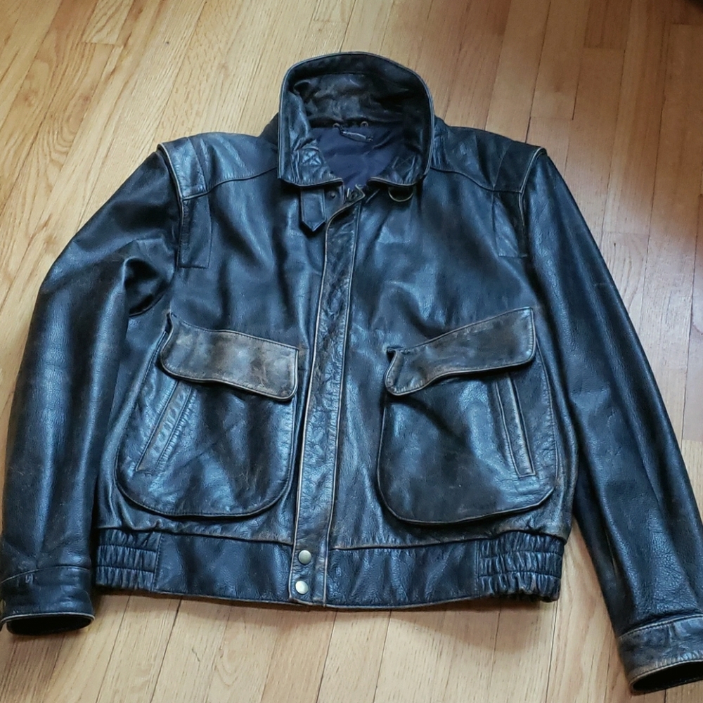 Distressed Leather Jacket